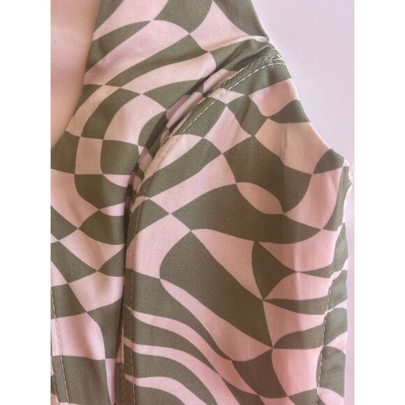 For Love and Lemons Nomi Lace-up Checkered Pink and Green Corset Top Size XXS - Picture 12 of 16